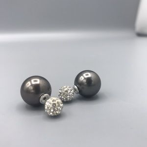 NWOT pearl and crystal earrings